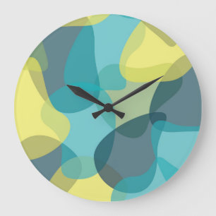Reloj Redondo Grande Camuflaje, moderno, fresco, moderno, geométrico ur