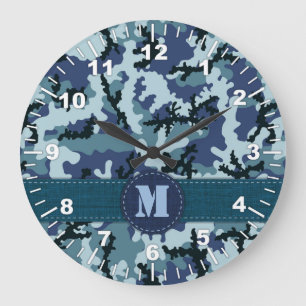 Reloj Redondo Grande Camuflaje naval