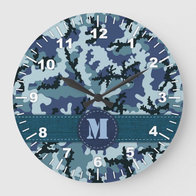 Reloj Redondo Grande Camuflaje naval (Anverso)