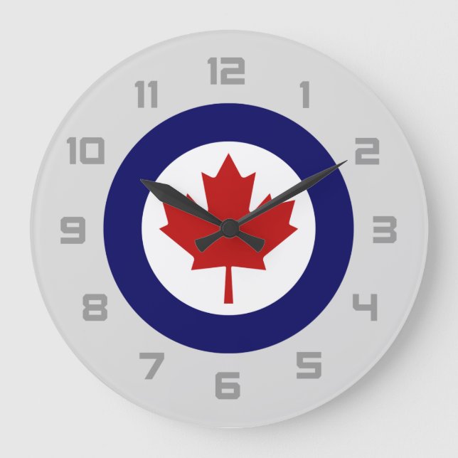 Reloj Redondo Grande Canada Airplane Military Maple Leaf Emblem (Anverso)