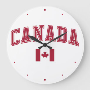 Reloj Redondo Grande Canadá + Bandera