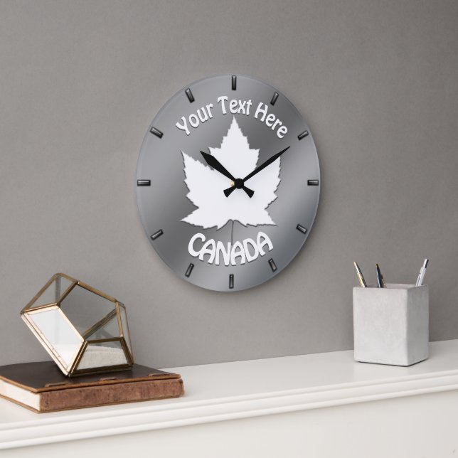 Reloj Redondo Grande Canadá Clock Canada Souvenir Wall Clock Personaliz (Oficina)