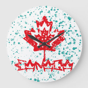 Reloj Redondo Grande CANADA double RAIN EARTH MAPLE BY MASANSER PIXELAT