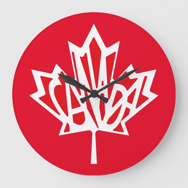 Reloj Redondo Grande CANADÁ FLAG VERSIÓN GRATUITA por Masanser (Anverso)