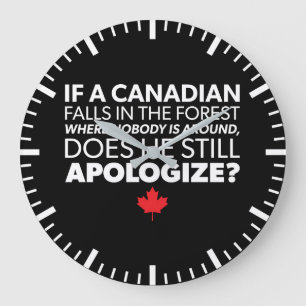 Reloj Redondo Grande Canadá, humor canadiense - Disculpen - Novedad div