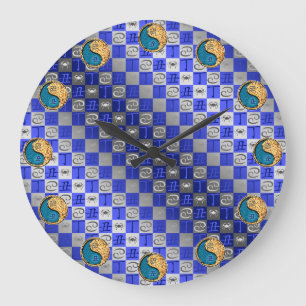 Reloj Redondo Grande Cáncer & Buey de Fuego