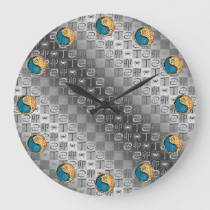 Reloj Redondo Grande Cáncer & Conejo de Fuego