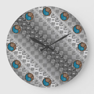 Reloj Redondo Grande Cáncer & Conejo de Tierra