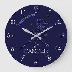 Reloj Redondo Grande Cáncer de Constelación Zodiaca