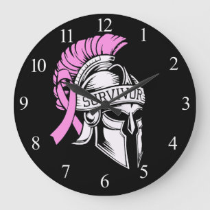 Reloj Redondo Grande Cáncer de Mama Superviviente