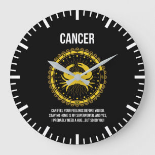 Reloj Redondo Grande Cáncer - Horóscopo, humor gracioso de Rótulo Zodia