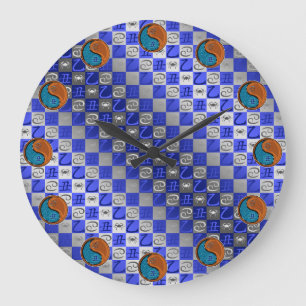 Reloj Redondo Grande Cáncer y Buey de Madera