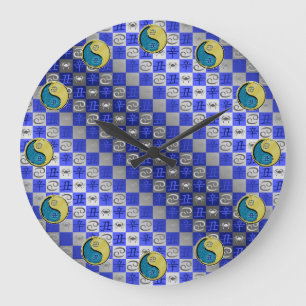 Reloj Redondo Grande Cáncer y Buey de Metal