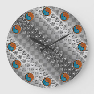 Reloj Redondo Grande Cáncer y Conejo de Madera