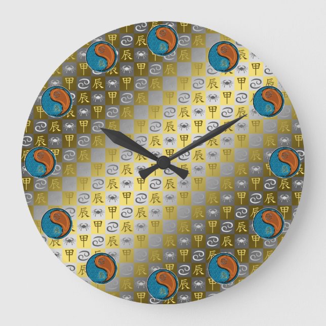 Reloj Redondo Grande Cáncer y Dragón de Madera (Anverso)