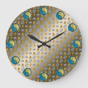 Reloj Redondo Grande Cáncer y Rata de Metal