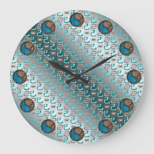 Reloj Redondo Grande Cáncer y Serpiente de Tierra