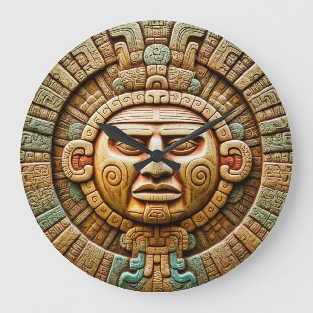 Reloj Redondo Grande Cancún Mayo Sol Dios Viaje México (Anverso)