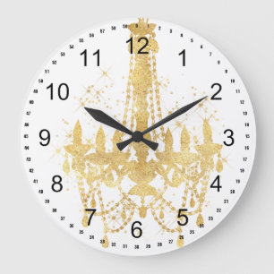 Reloj Redondo Grande Candelabro dorado