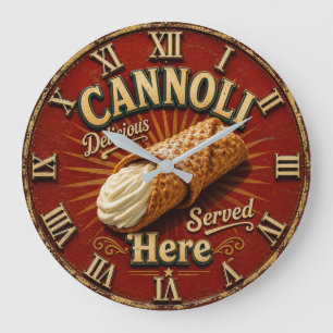 Reloj Redondo Grande Cannoli Italian Bakery Kitchen Pastry Gift