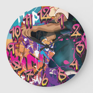 Reloj Redondo Grande Cantante de Hip Hop