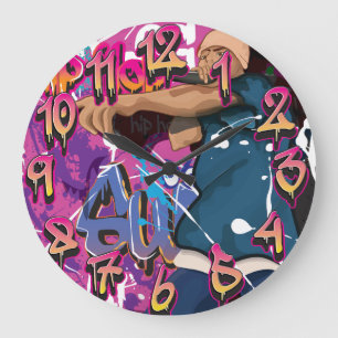 Reloj Redondo Grande Cantante de Hip Hop