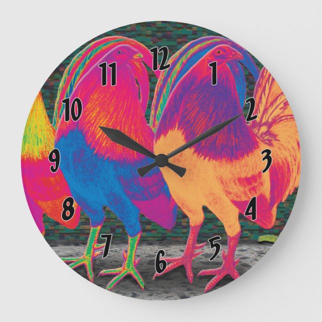 Reloj Redondo Grande Cantina Roosters (Anverso)