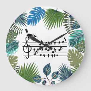 Reloj Redondo Grande Canto de Tucán Tropical