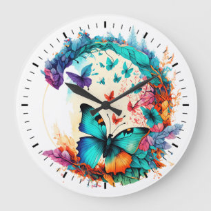 Reloj Redondo Grande Capricho de Mariposa