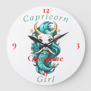 Reloj Redondo Grande Capricorn Chica Mermaid Thunder_Cove