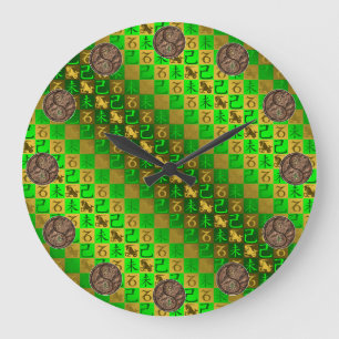 Reloj Redondo Grande Capricornio y Cabra de la Tierra