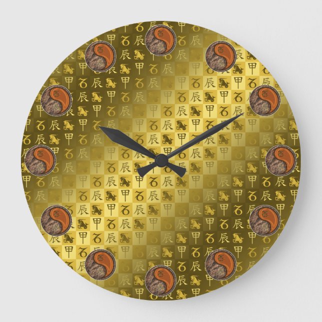 Reloj Redondo Grande Capricornio y Dragón de Madera (Anverso)