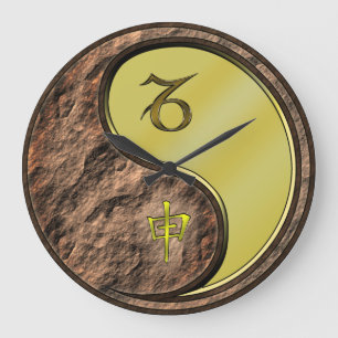 Reloj Redondo Grande Capricornio y Mono de Metal