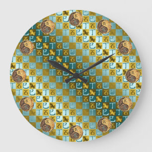 Reloj Redondo Grande Capricornio y Serpiente de Fuego