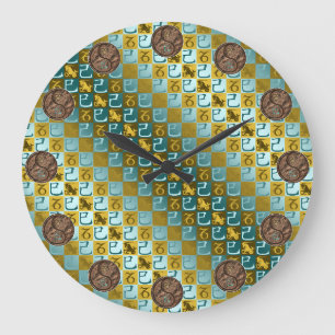 Reloj Redondo Grande Capricornio y Serpiente de Tierra