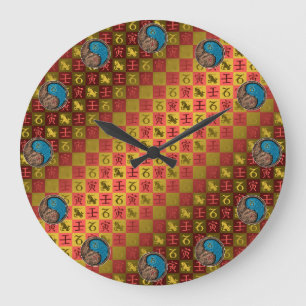 Reloj Redondo Grande Capricornio y Tigre de Agua