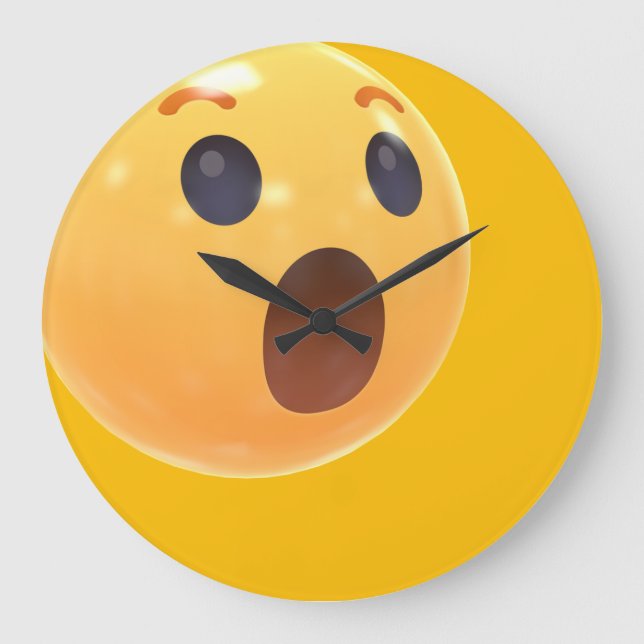 Reloj Redondo Grande Cara de Emoji Riéndose Divertida (Anverso)