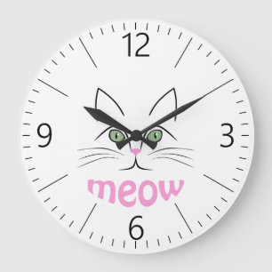 Reloj Redondo Grande Cara de gato