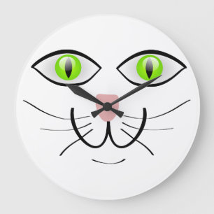 Reloj Redondo Grande cara de gatos divertidos