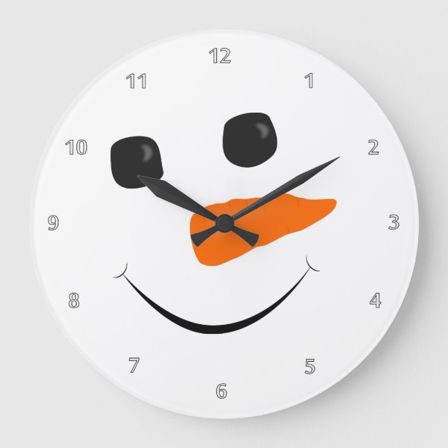 Reloj Redondo Grande Cara de Snowman (Anverso)