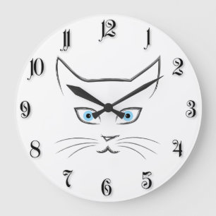 Reloj Redondo Grande Cara del gato