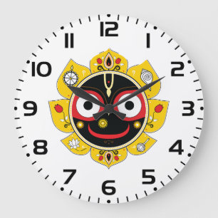 Reloj Redondo Grande Cara del Señor Jagannath Deidad Hindú Espiritual