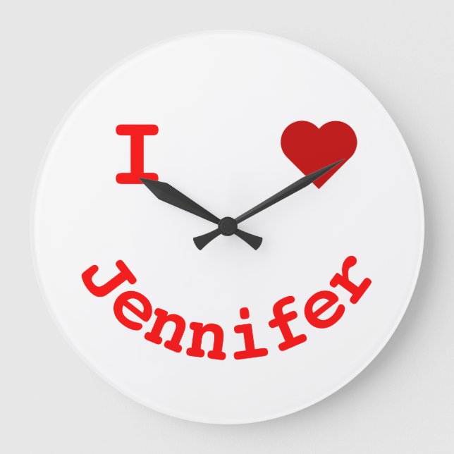 Reloj Redondo Grande Cara sonriente Personalizada I Corazón Innumerable (Anverso)