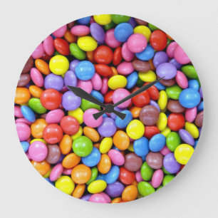 Reloj Redondo Grande Caramelo Colorido