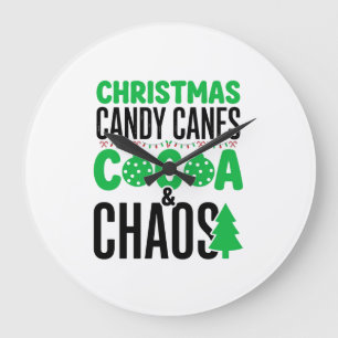 Reloj Redondo Grande Caramelos De Navidad Cacao Caos Diseño