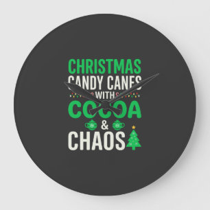 Reloj Redondo Grande Caramelos de Navidad Cacao Caos Festivo
