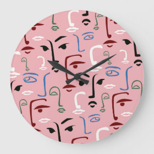 Reloj Redondo Grande Caras monocromas