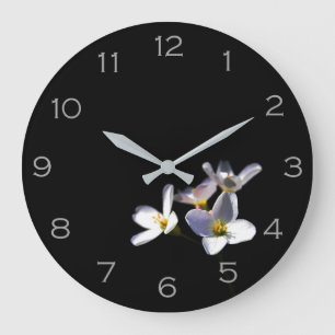 Reloj Redondo Grande Cardamine Pratensis Flores Gris Números wccn