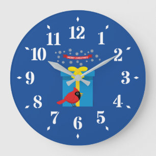 Reloj Redondo Grande Cardenal rojo curado con regalo azul