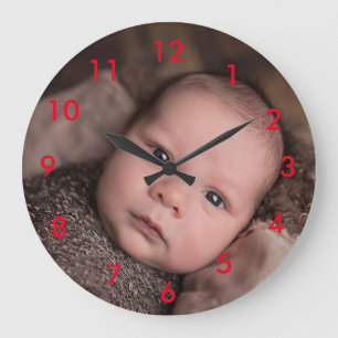 Reloj Redondo Grande Cargar tu propia foto de Acrylic Wall Clock